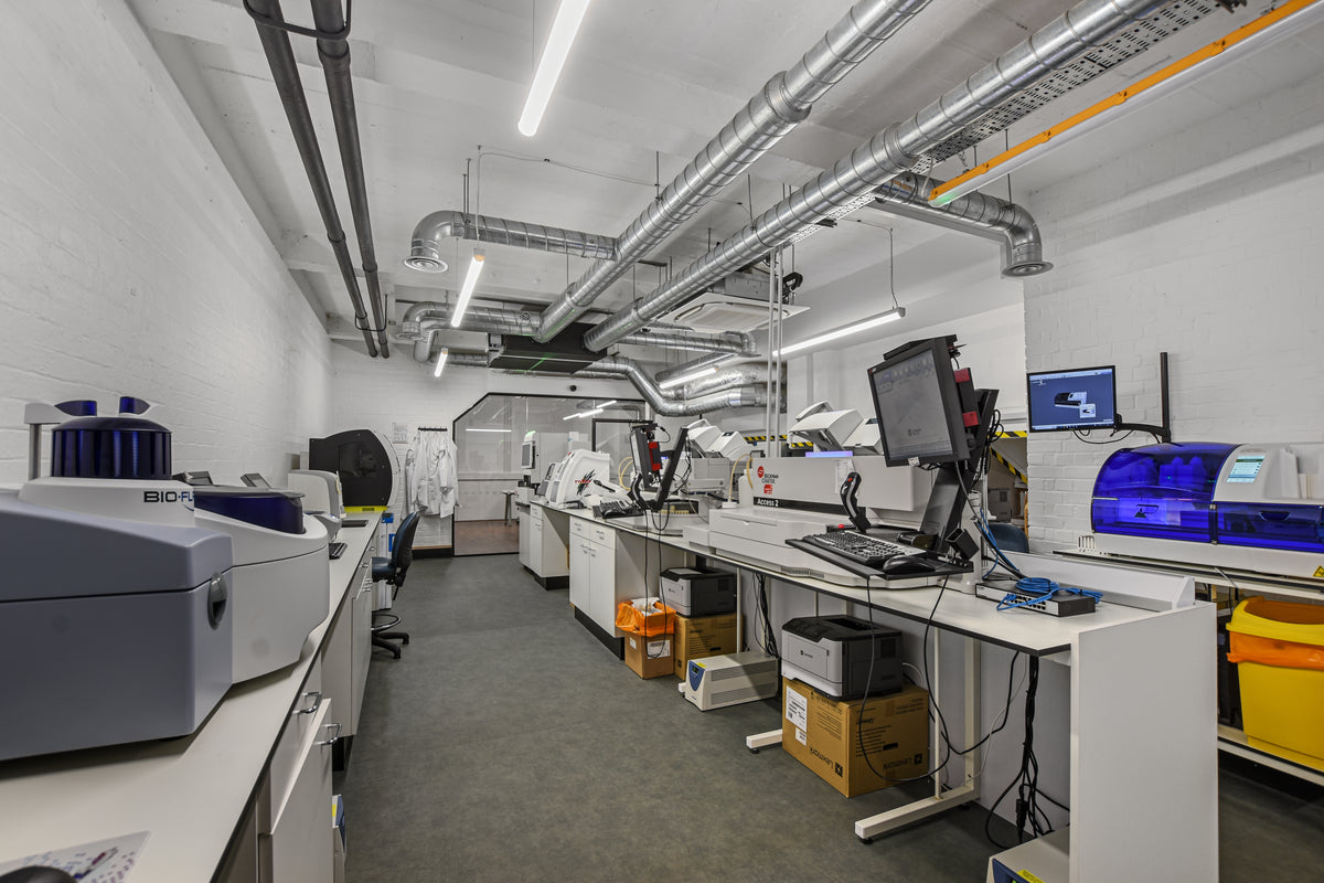 Inside the Clinilabs laboratory at 41-42 Foley Street, Fitzrovia