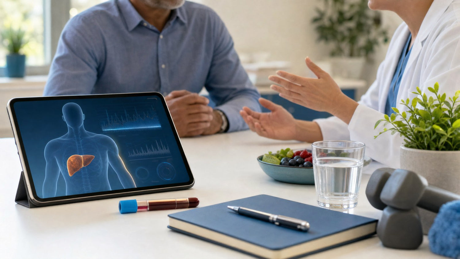 Person reviewing personalised health report from Aspartate Aminotransferase (AST) Blood Test