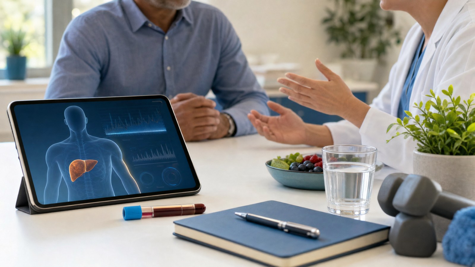 Person reviewing personalised health report from Aspartate Aminotransferase (AST) Blood Test