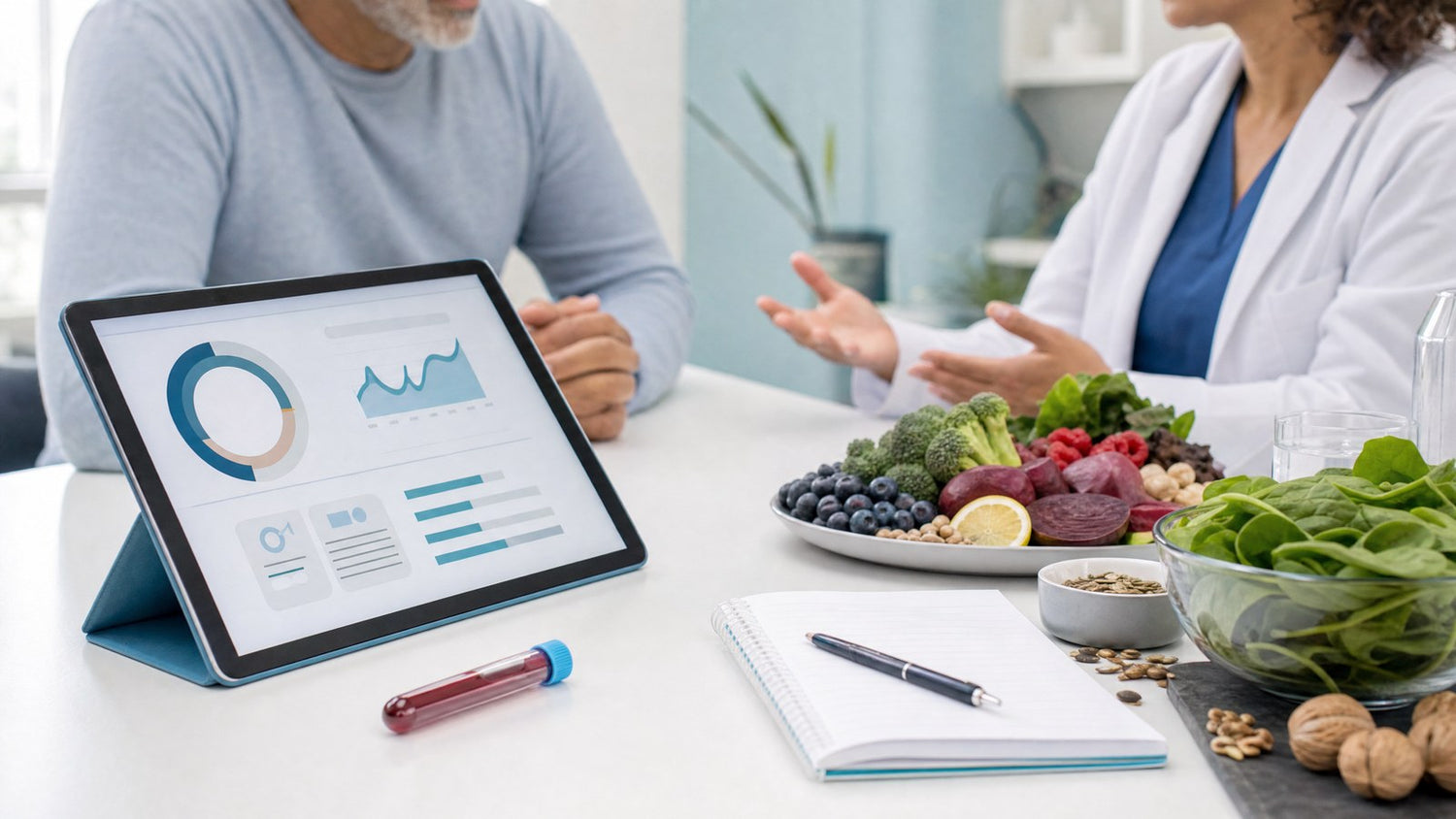 Person reviewing Folate (RBC) Blood Test report with doctor