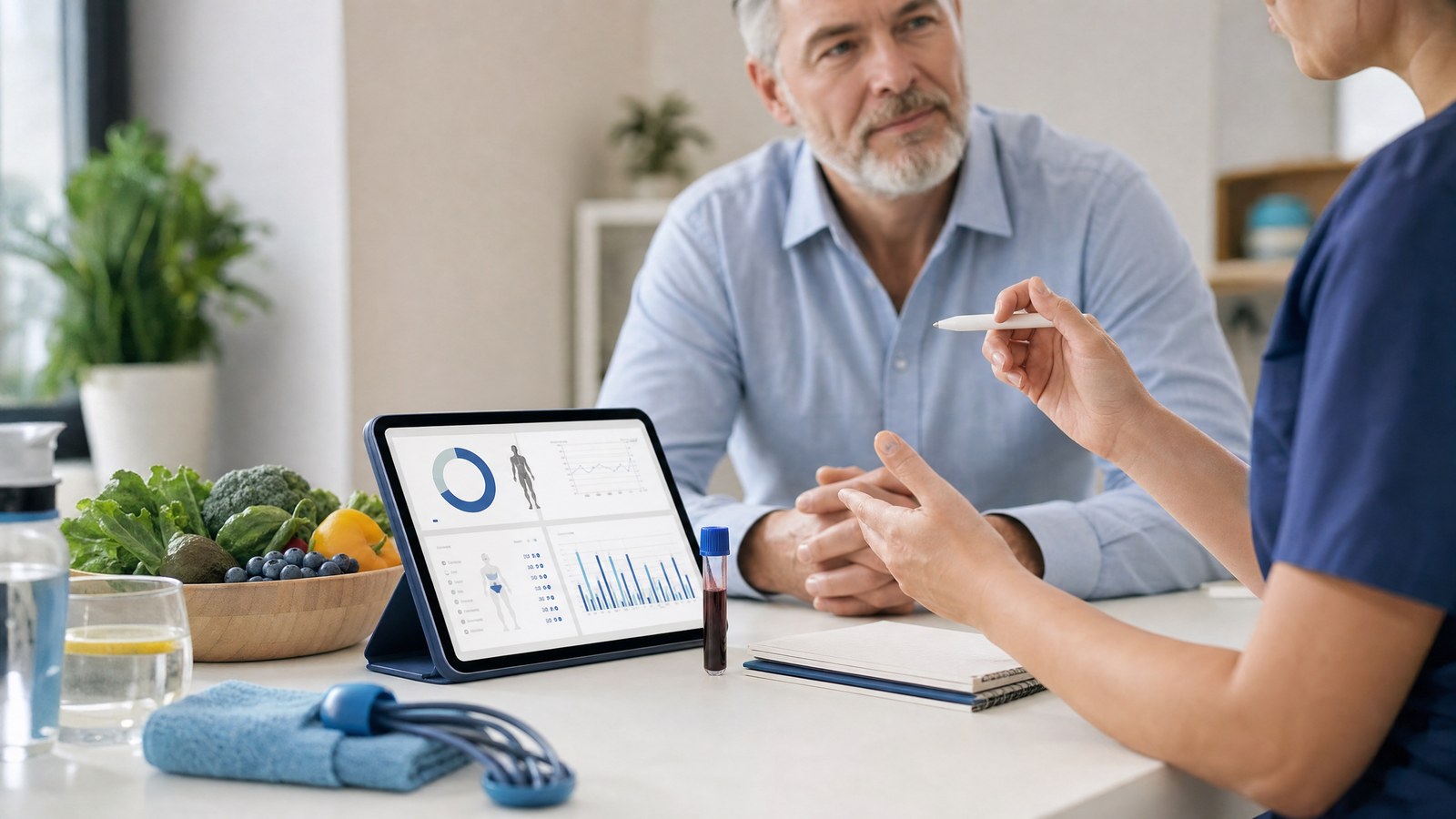 A person reviewing their personalised health data from the Mineral Screen and Industrial Heavy Metal Screen blood test.