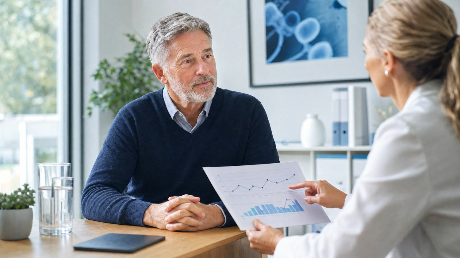 A person smiling confidently, feeling empowered after taking control of their health with a Testosterone Blood Test.