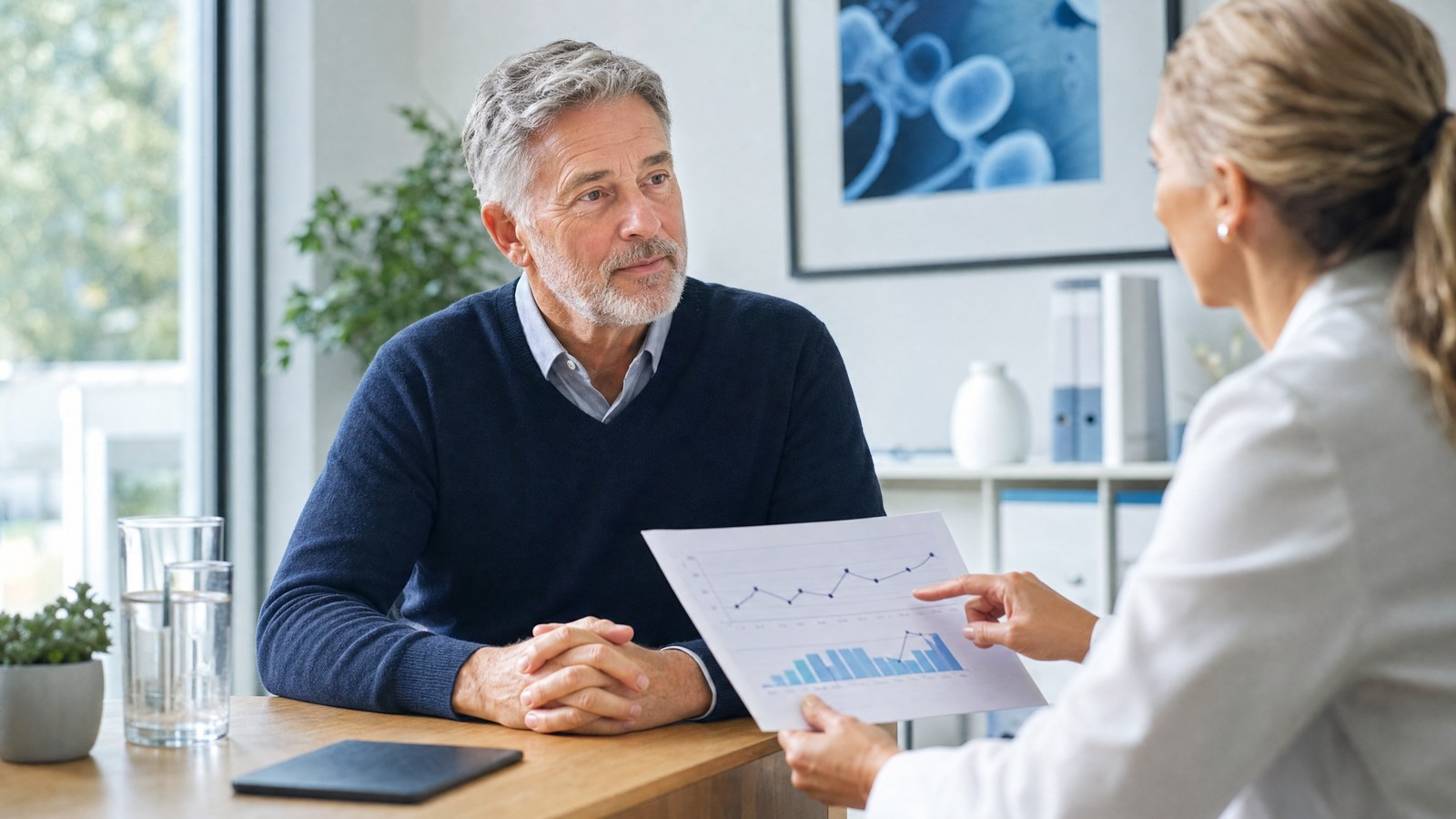 A person smiling confidently, feeling empowered after taking control of their health with a Testosterone Blood Test.