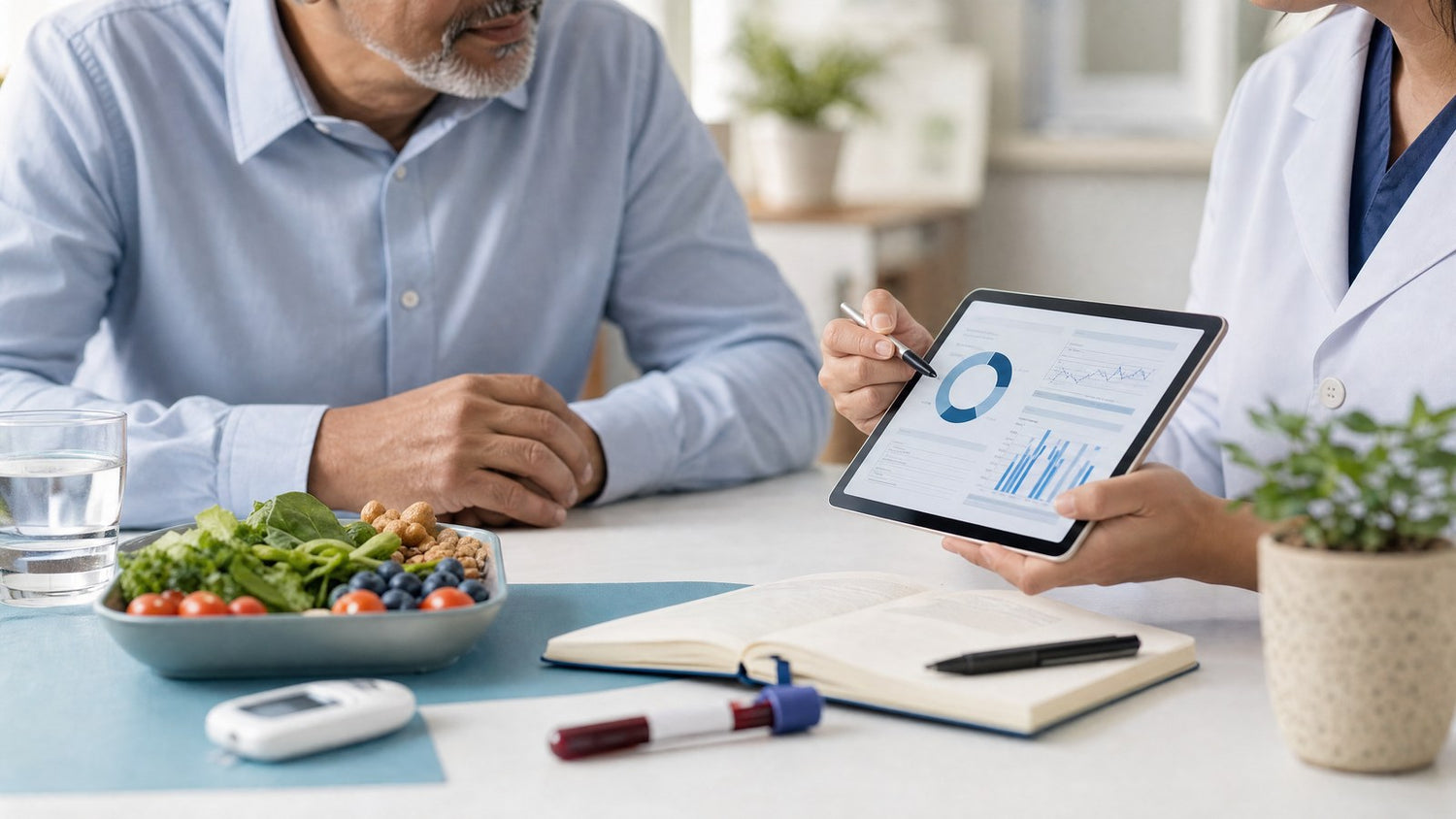 A person reviewing their personalised metabolic profile and Glucose Blood Test results