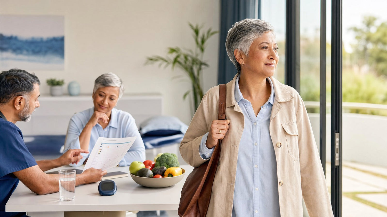 An empowered individual confidently managing their health with a Glucose Blood Test