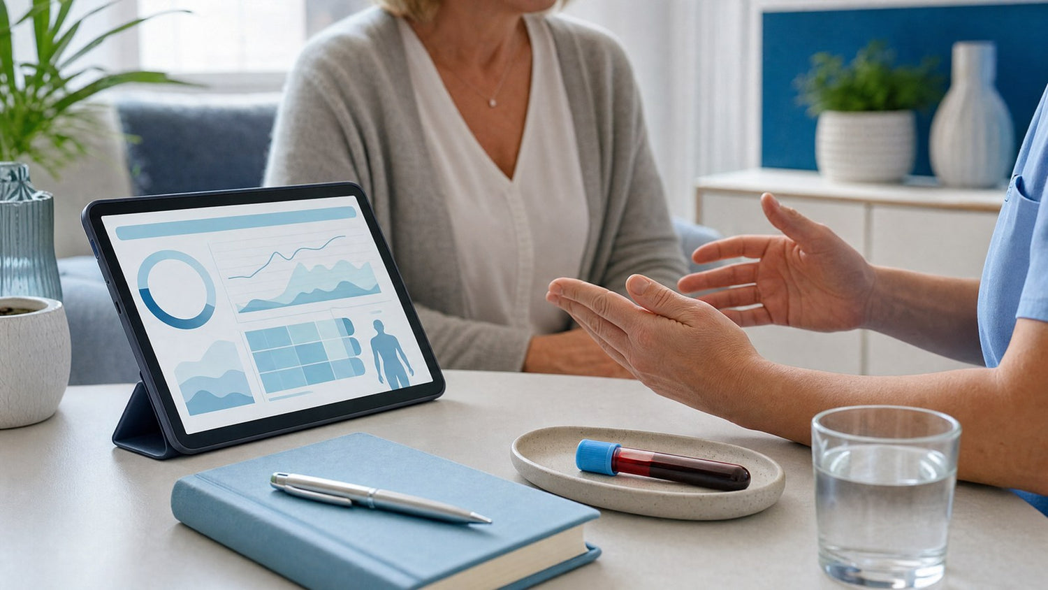 Folate Blood Test kit and fertility planning concept with pregnancy and vitamins