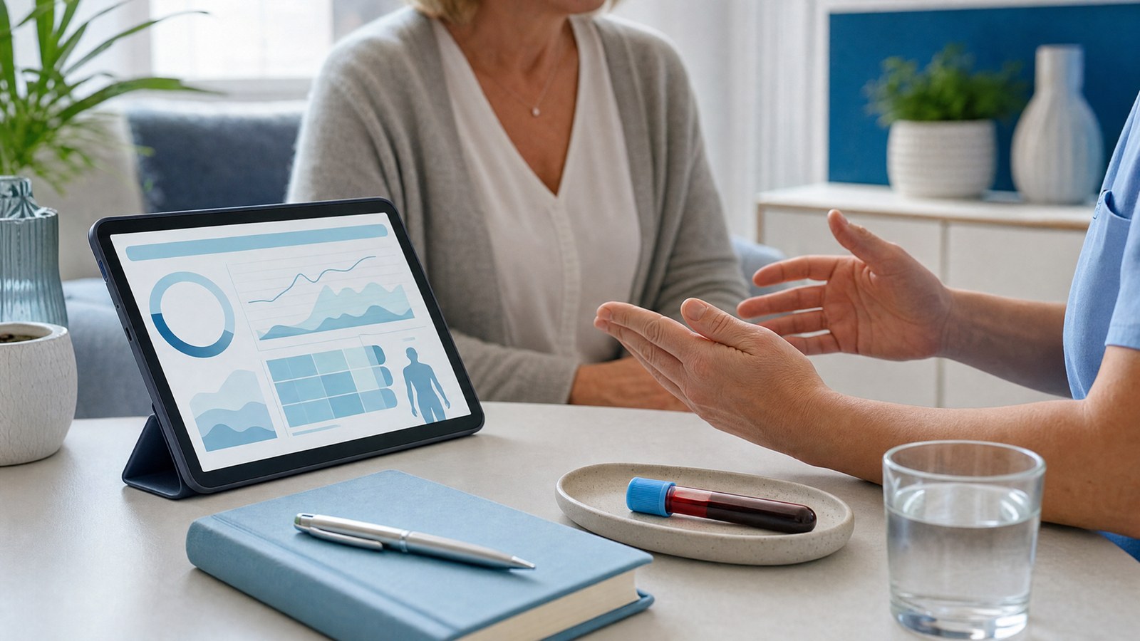 Folate Blood Test kit and fertility planning concept with pregnancy and vitamins