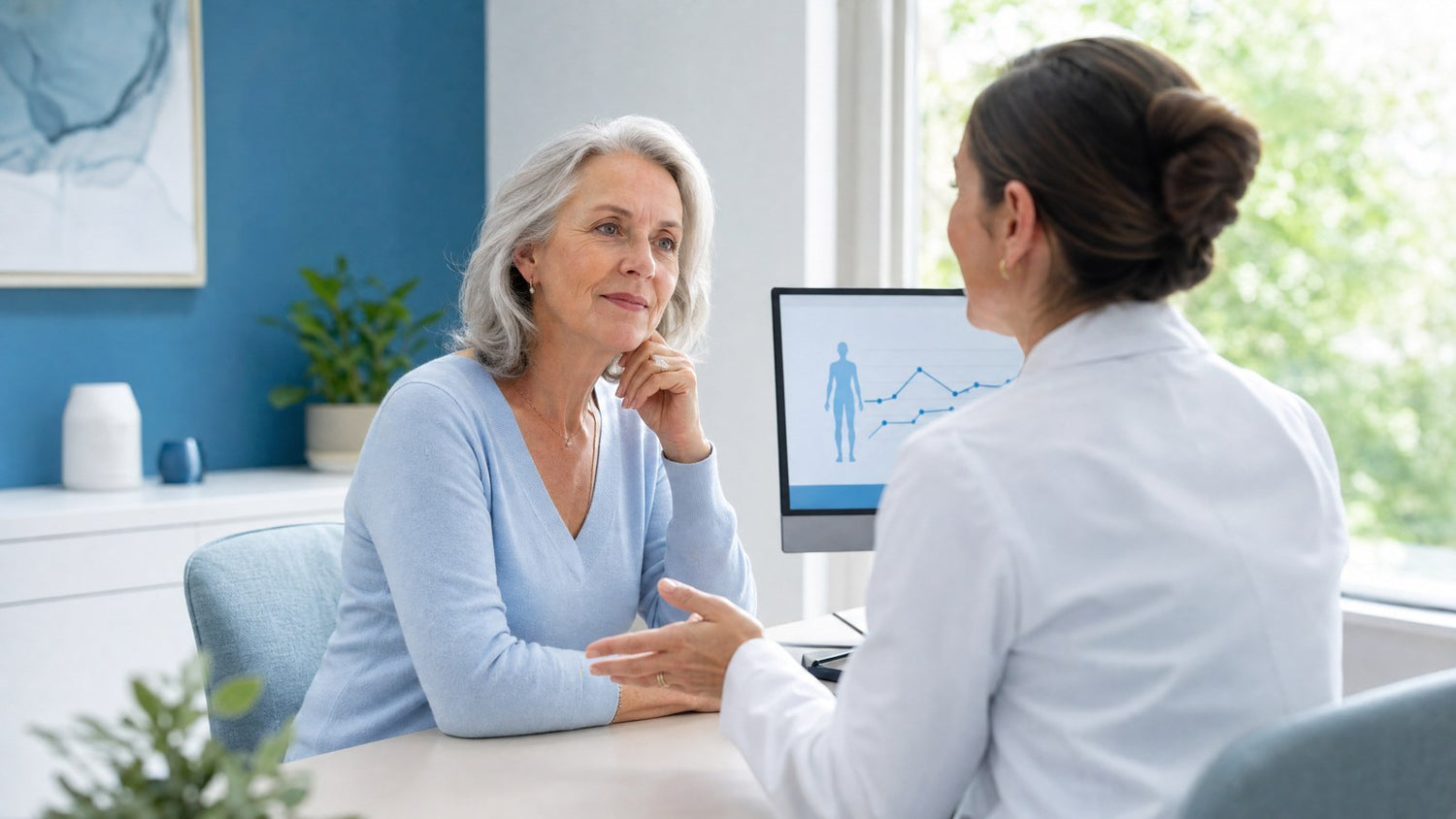 A woman feeling empowered after reviewing her Tumour Markers Female Blood Test results.