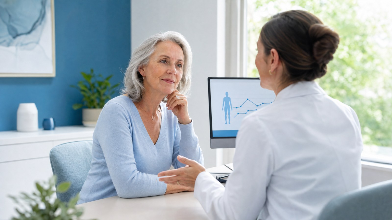 A woman feeling empowered after reviewing her Tumour Markers Female Blood Test results.