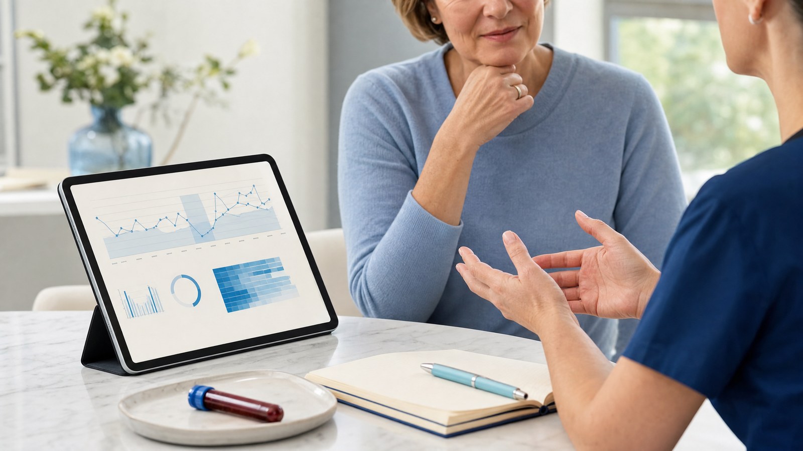 Detailed report of a Progesterone Blood Test showing personalised insights