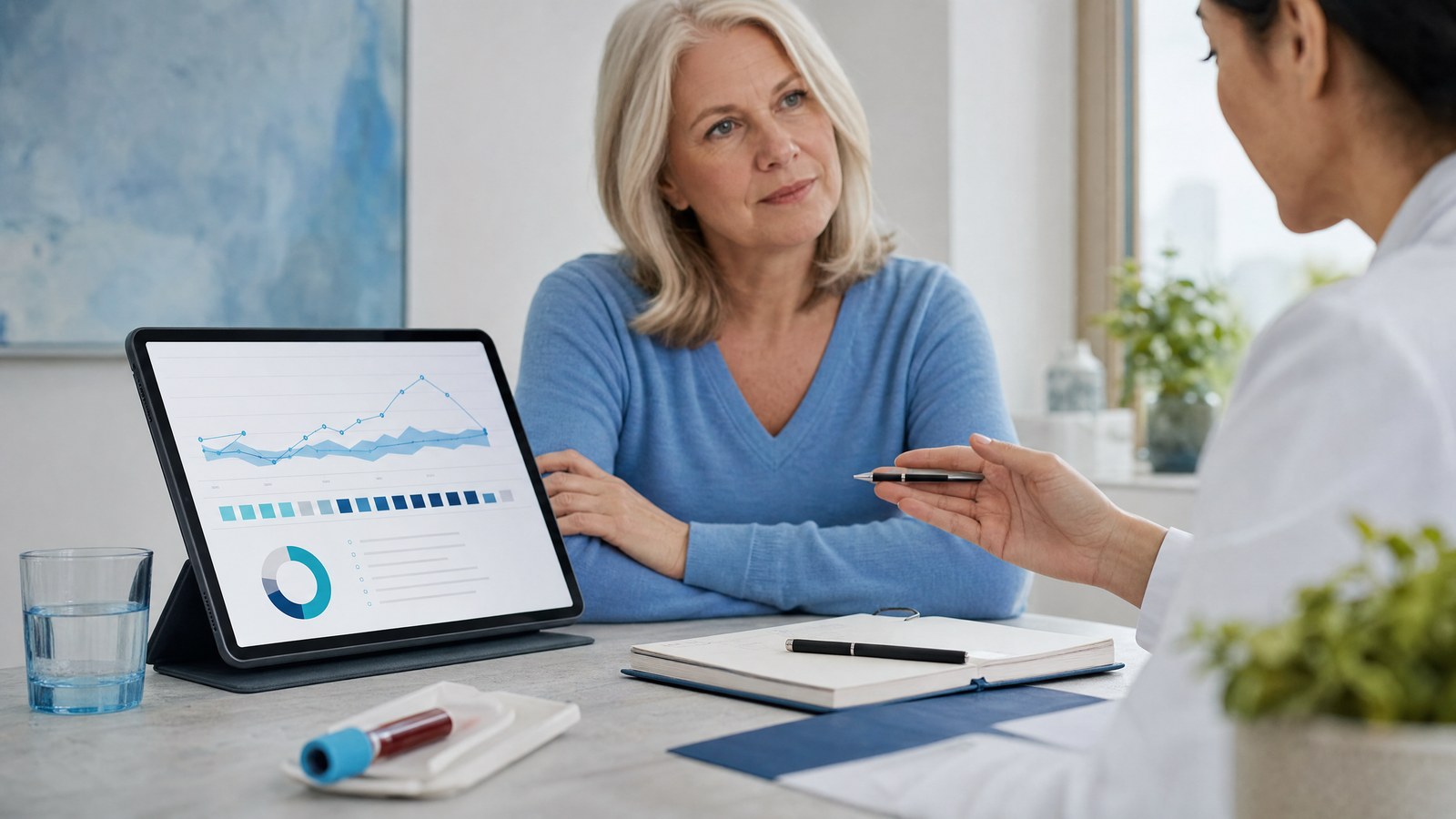 Person reviewing a personalised health report based on their TSH blood test