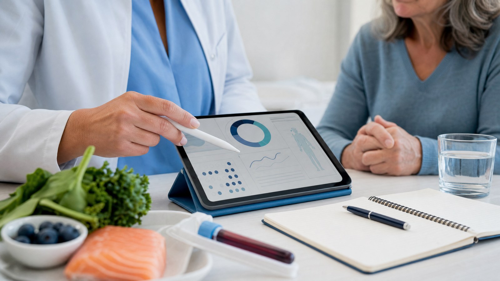 Ferritin Blood Test vial and results chart for personalised health insights