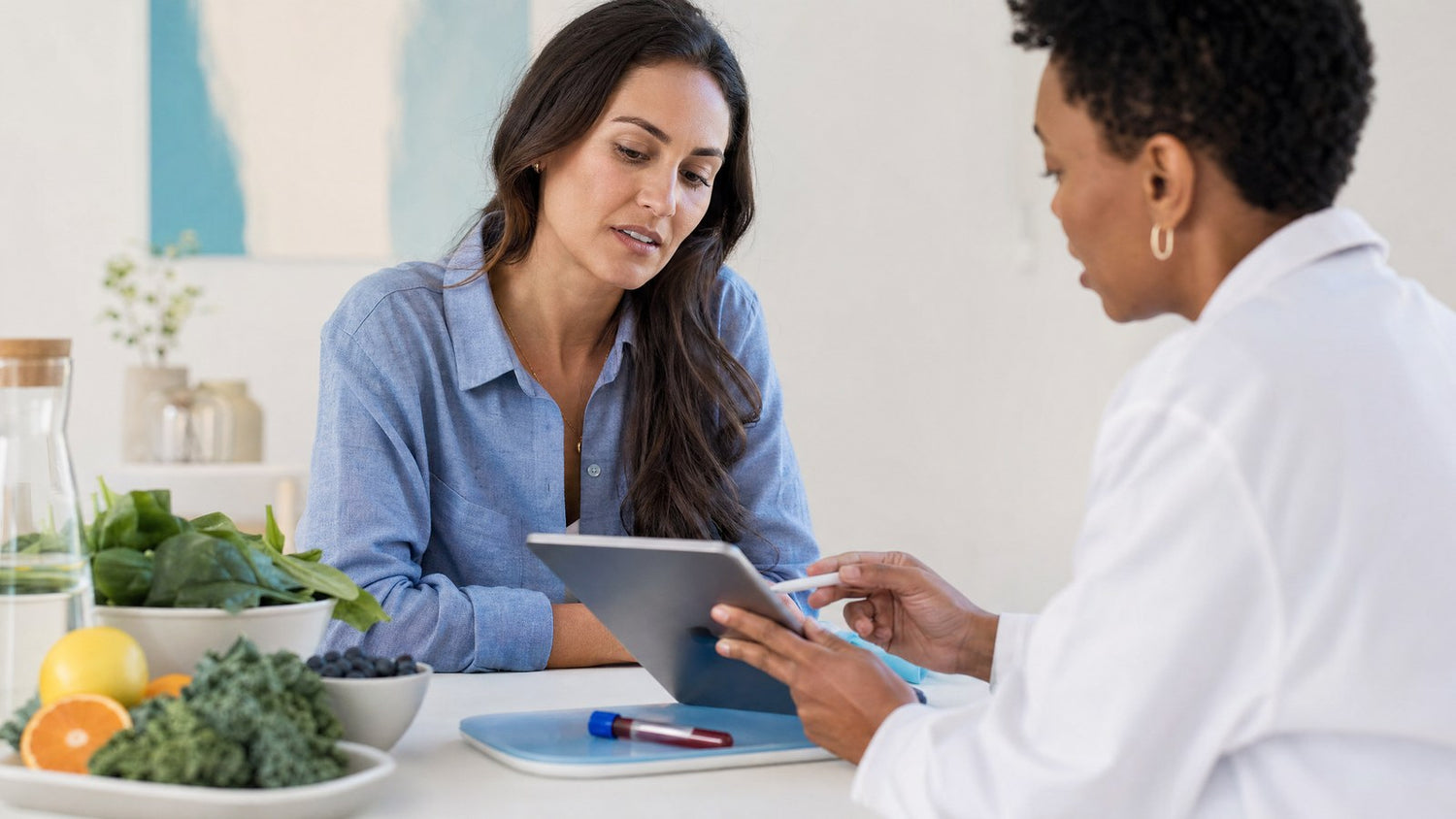 A healthcare professional reviewing a Zinc Blood Test result