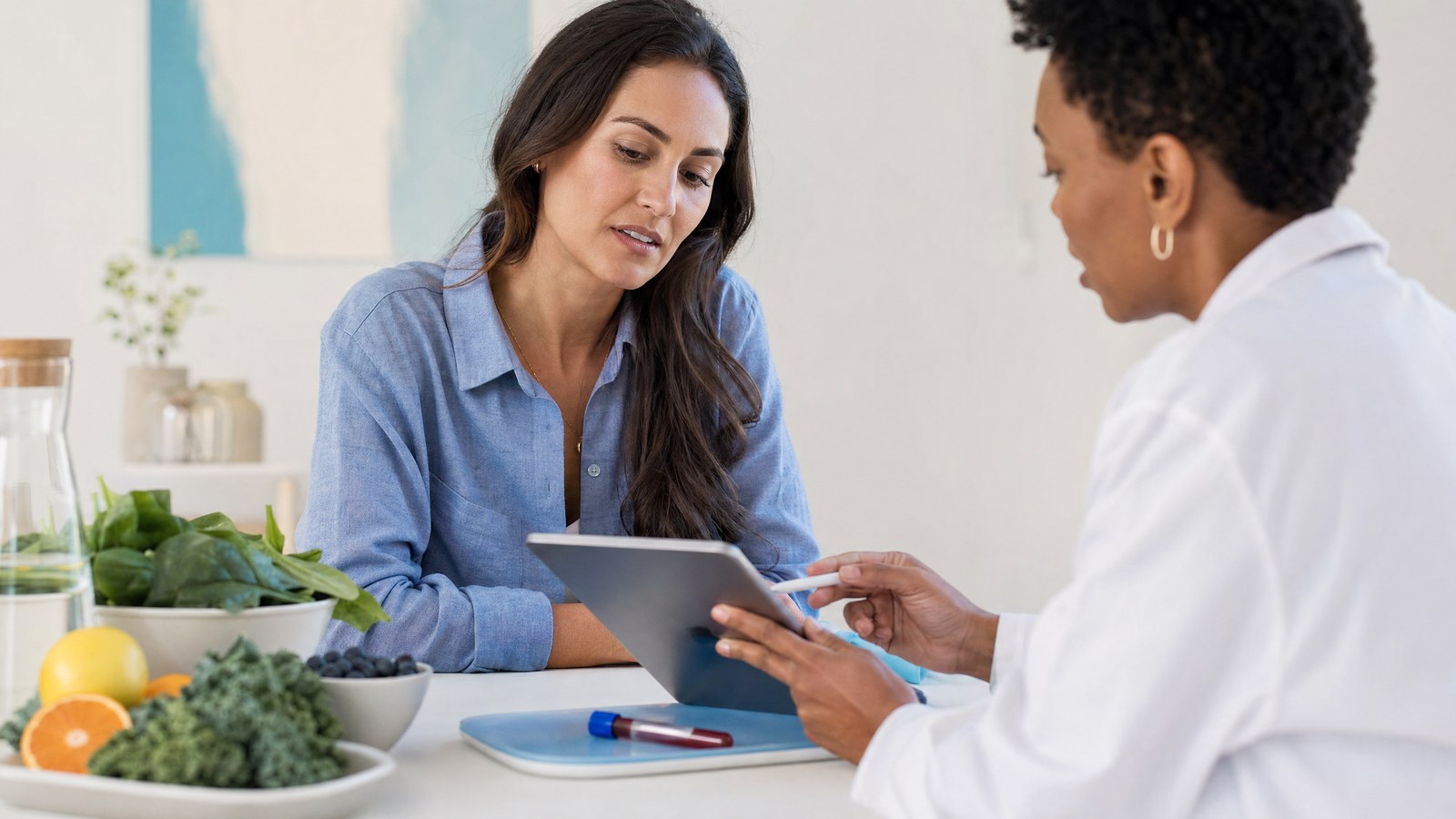 A healthcare professional reviewing a Zinc Blood Test result
