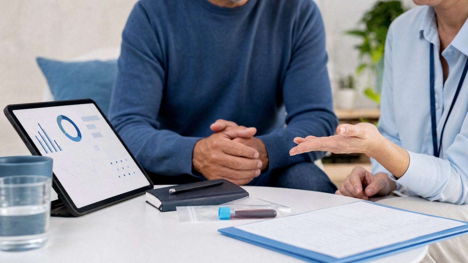 A healthcare professional discussing personalised sexual health strategies with a patient