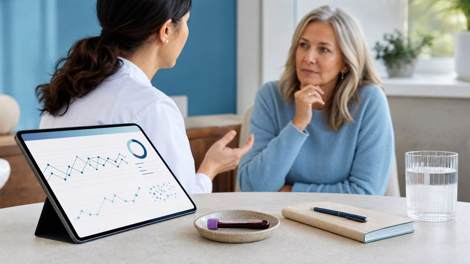 Ultimate Female Fertility blood test kit with personalised fertility insights chart
