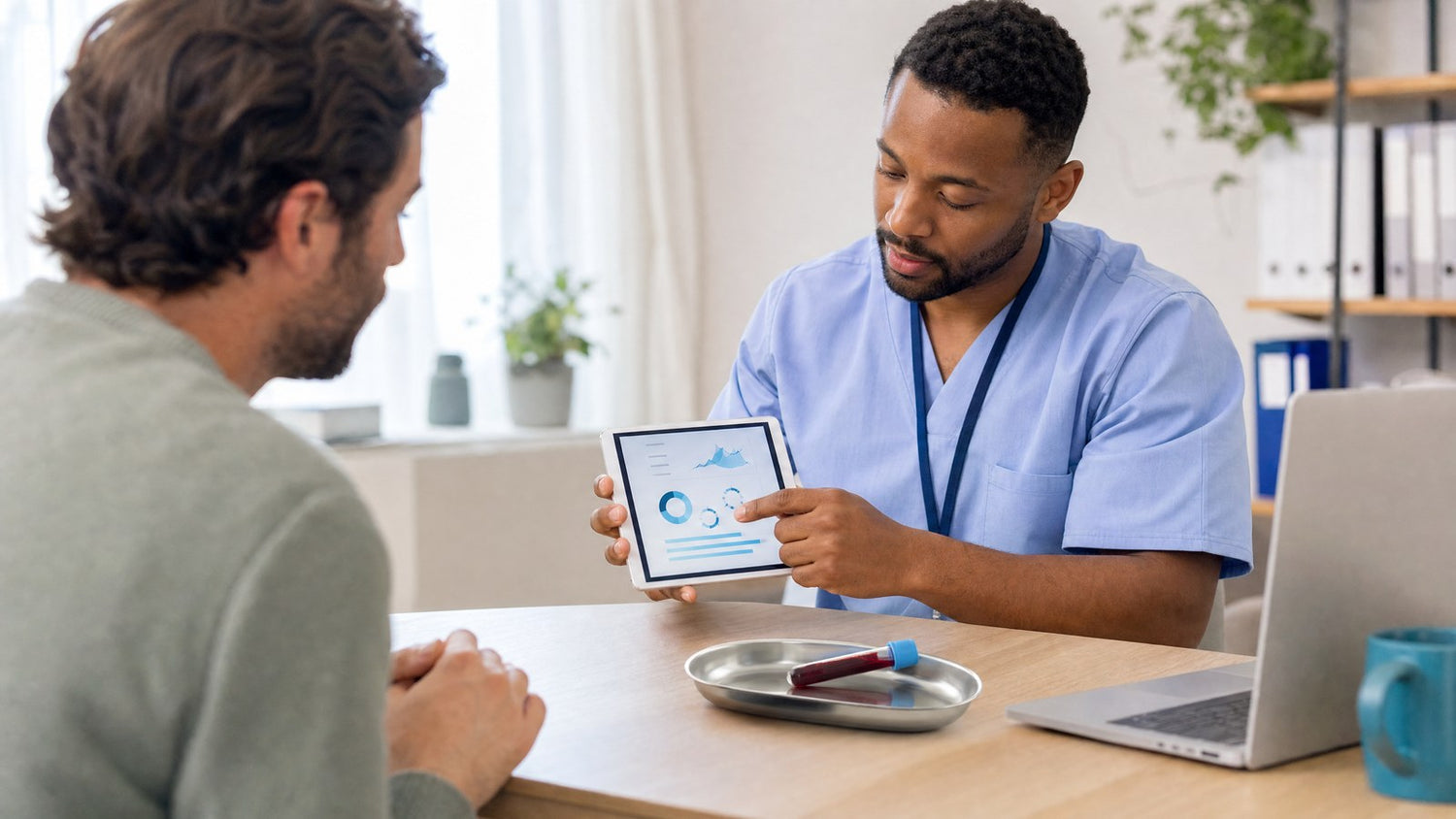 Man reviewing health information related to the Ultimate Prostate Check blood test