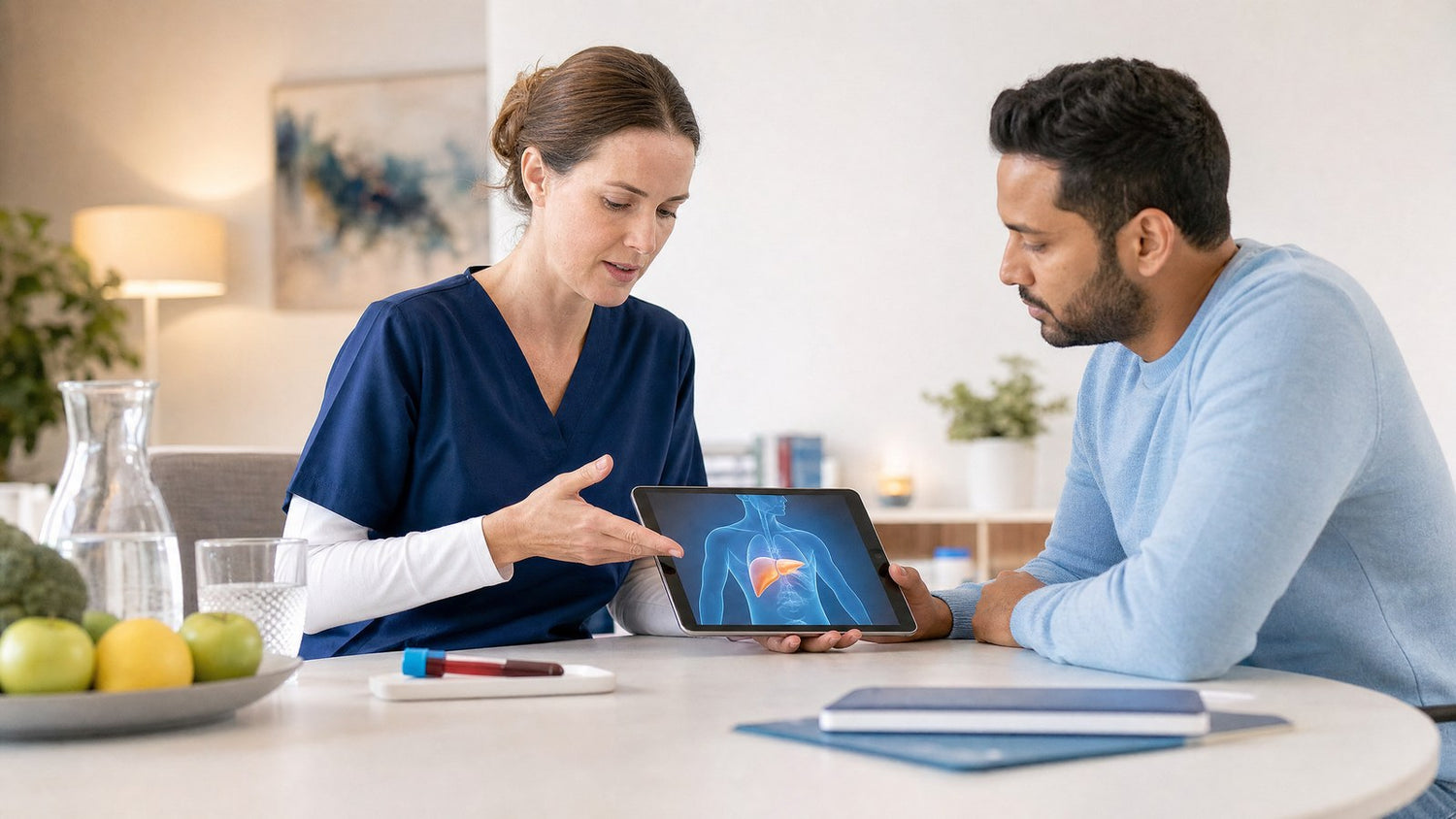 A healthcare professional reviewing Globulin Blood Test results