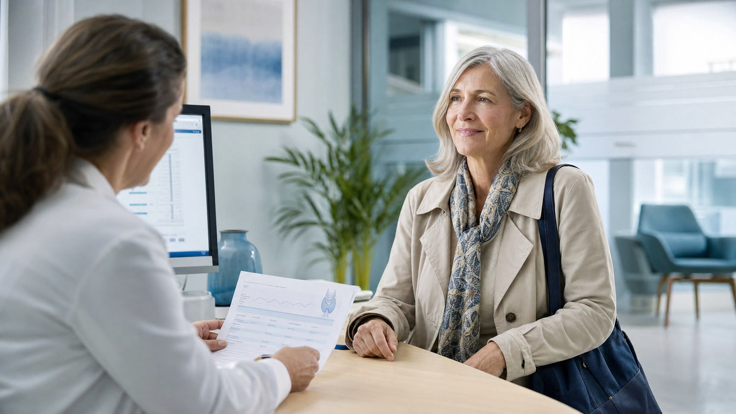 Confident patient holding a Thyroid function blood test report