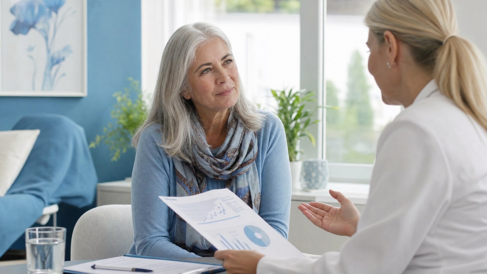 Empowered woman reviewing results from the Ultimate Female Fertility blood test