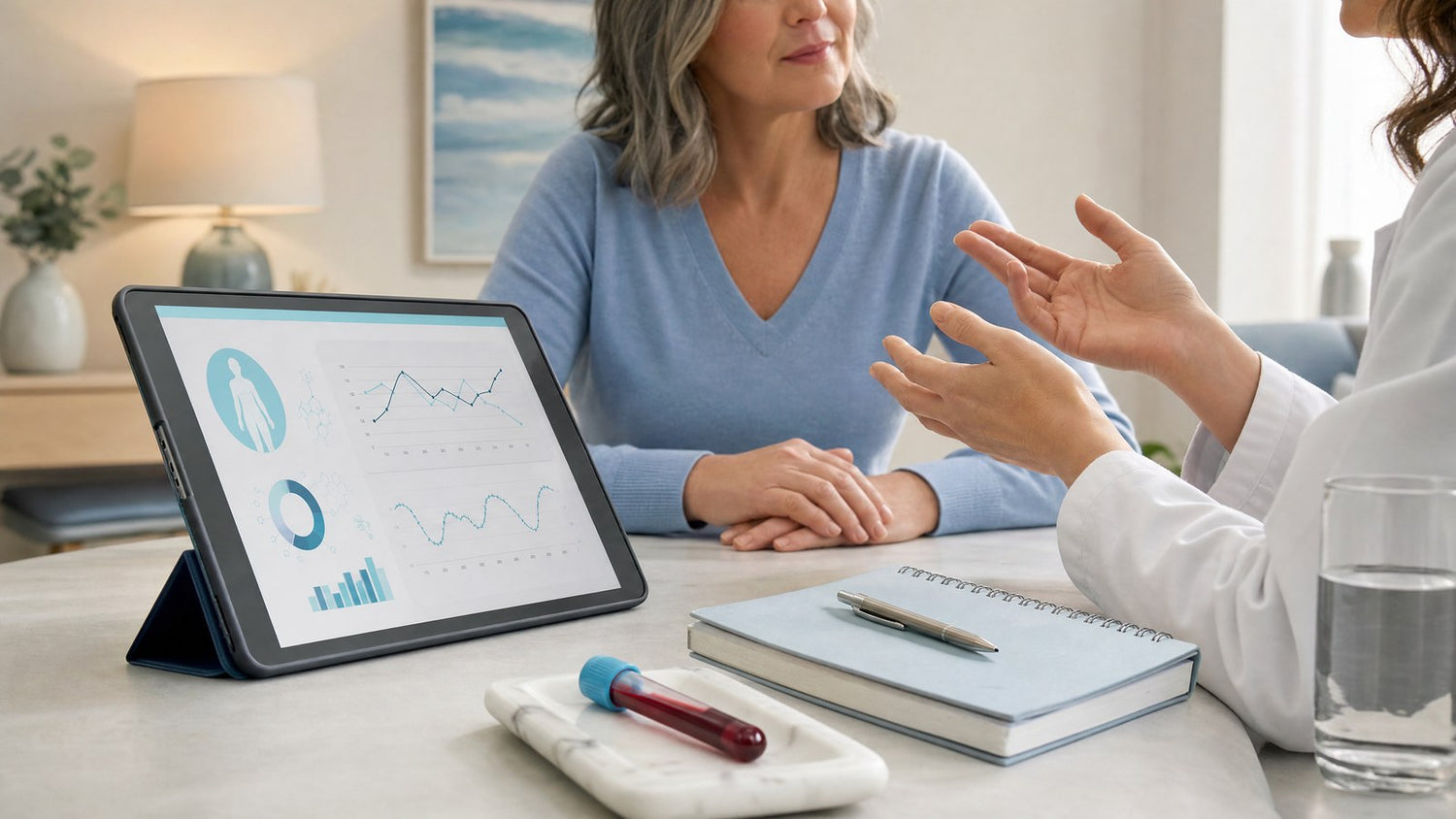 A woman looking empowered, representing a personalised approach to the menopause and the Menopause Blood Test.