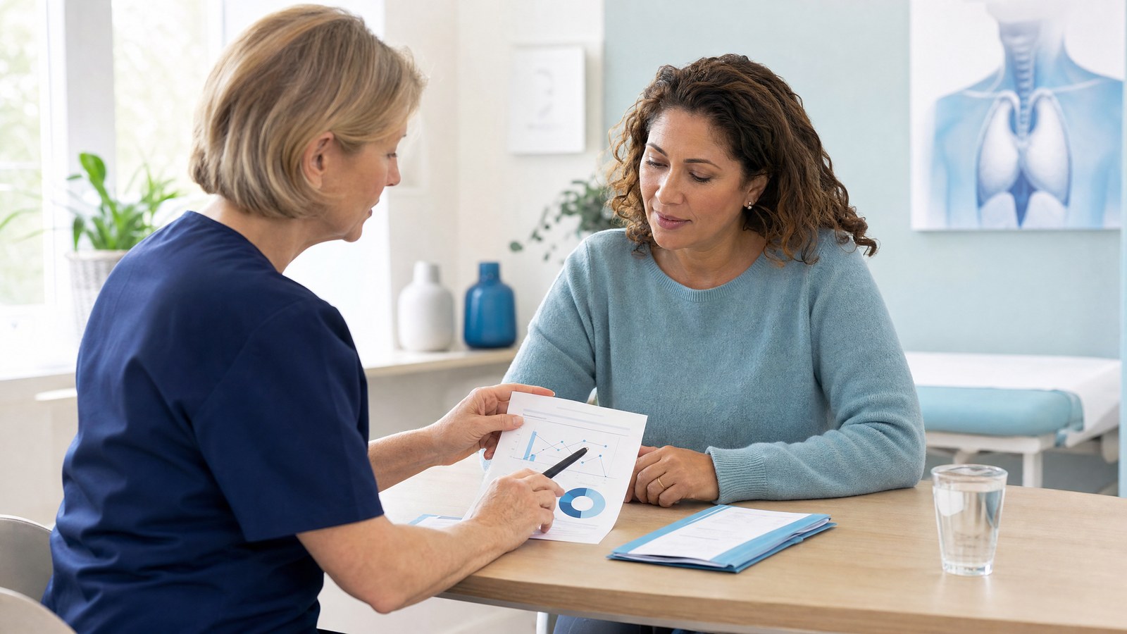 Person consulting a healthcare professional about the PTH (Parathyroid Hormone) Blood Test