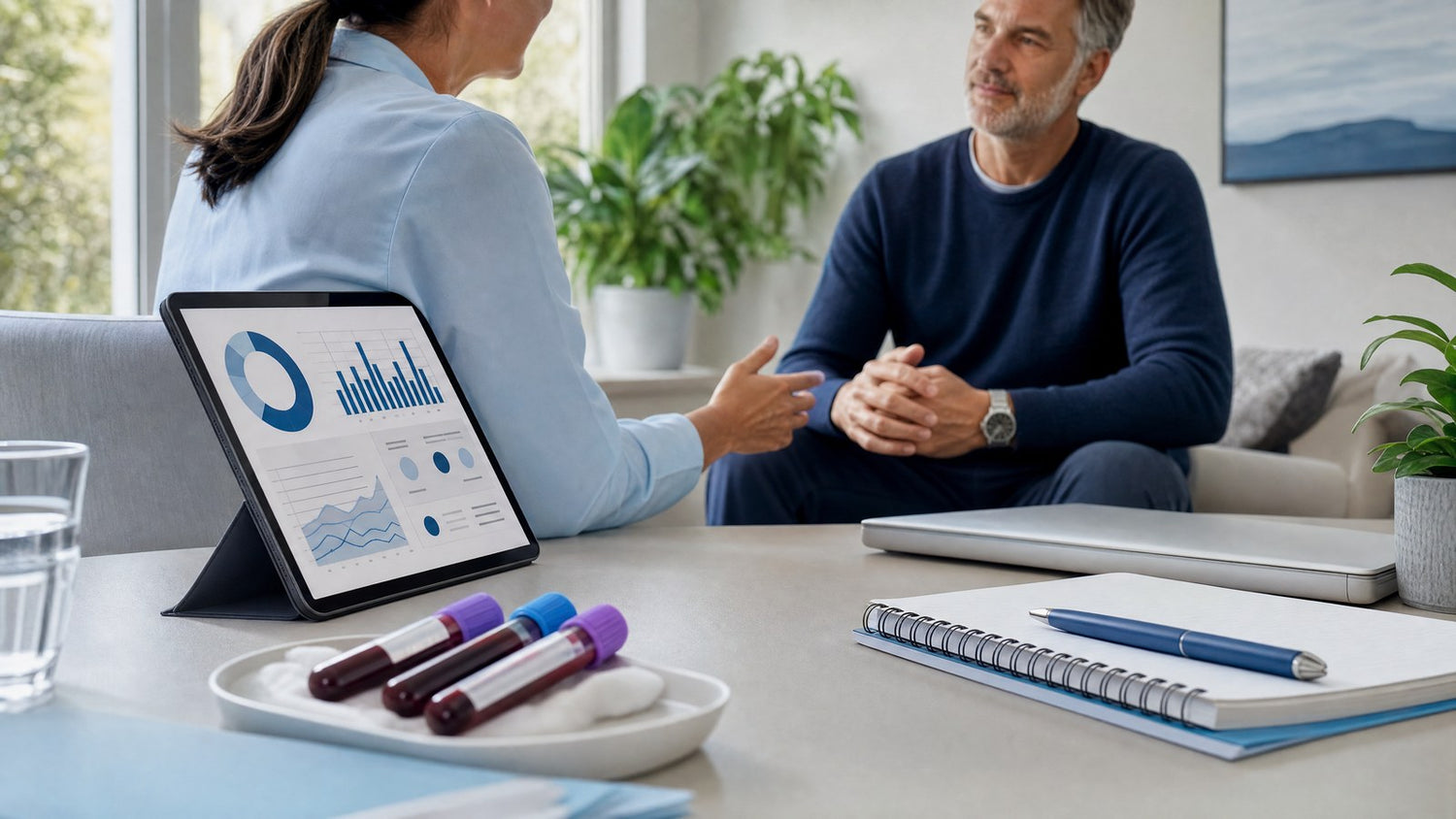 Person reviewing their Ultimate Performance Blood Test results on a digital device