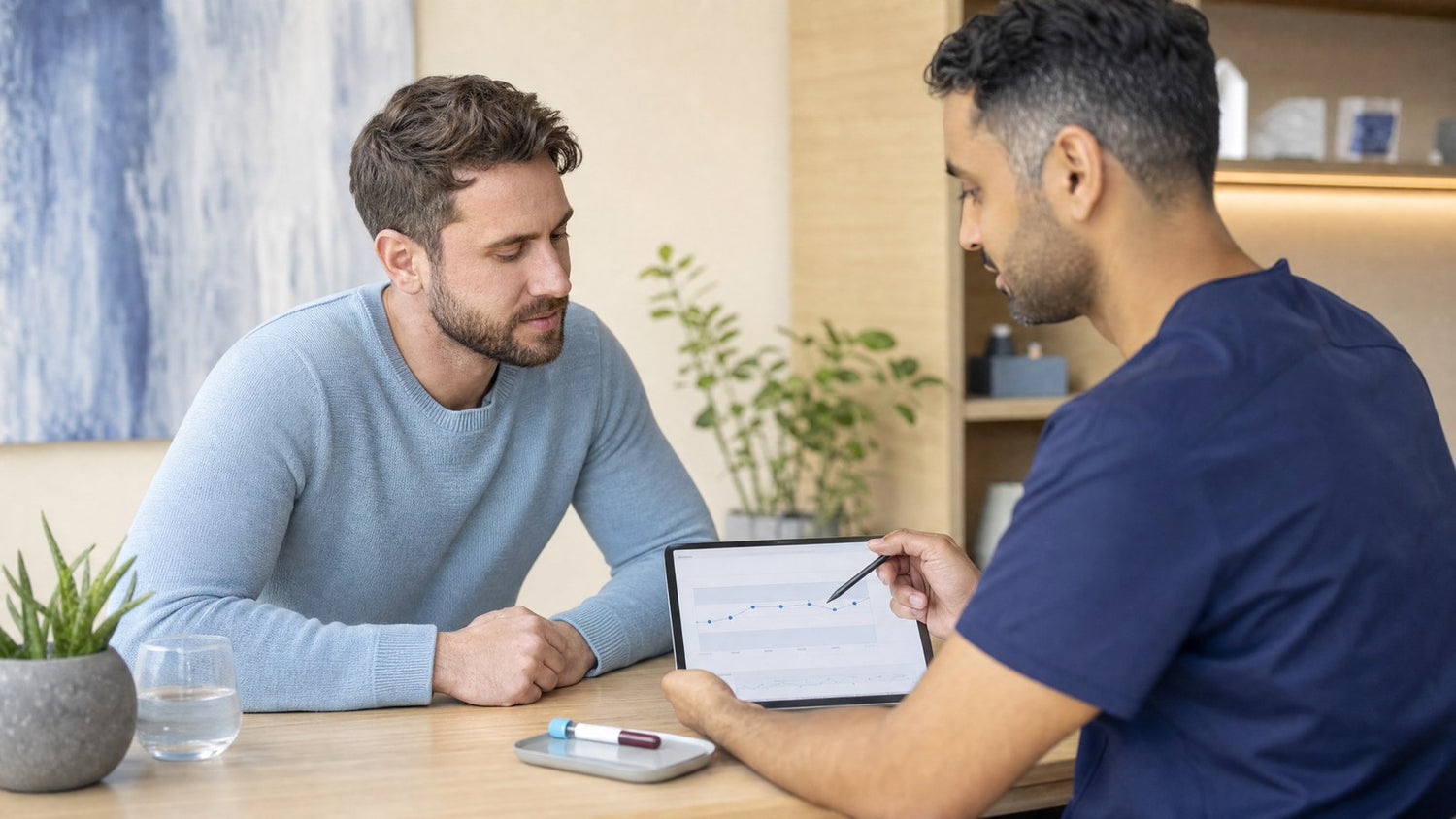 Man reviewing his Ultimate Testosterone Blood Test results