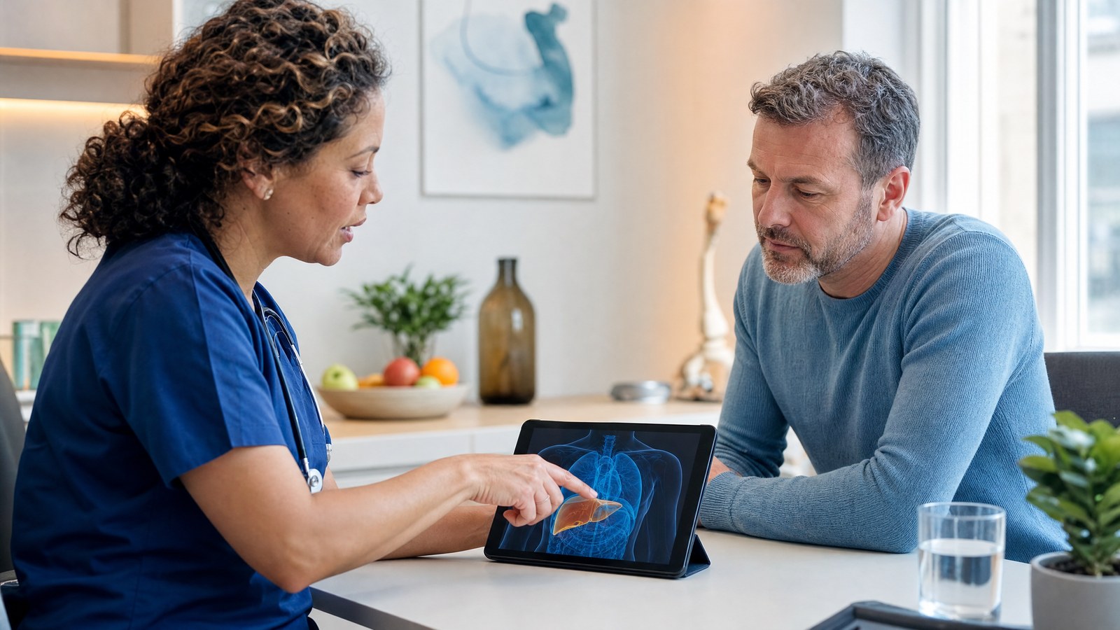 Liver health concept showing early detection with Gamma-Glutamyl Transpeptidase (GGT) blood test