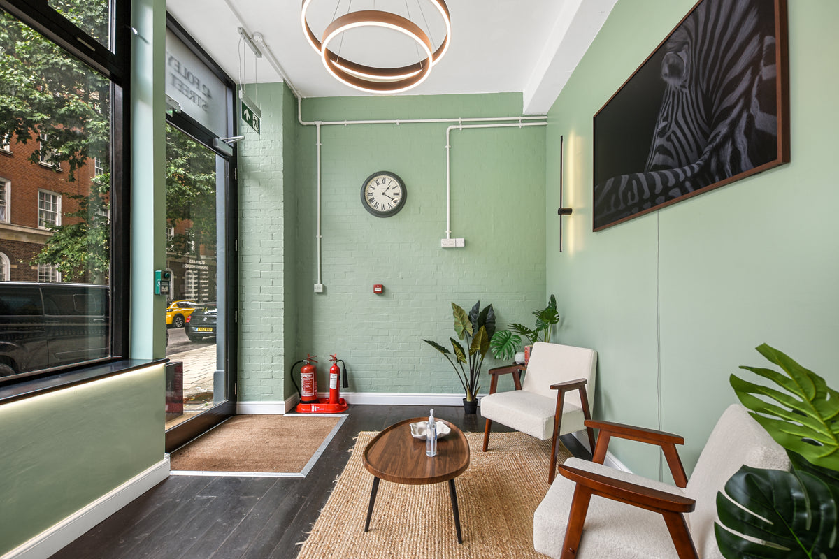 Clinilabs reception at 41-42 Foley Street, Fitzrovia