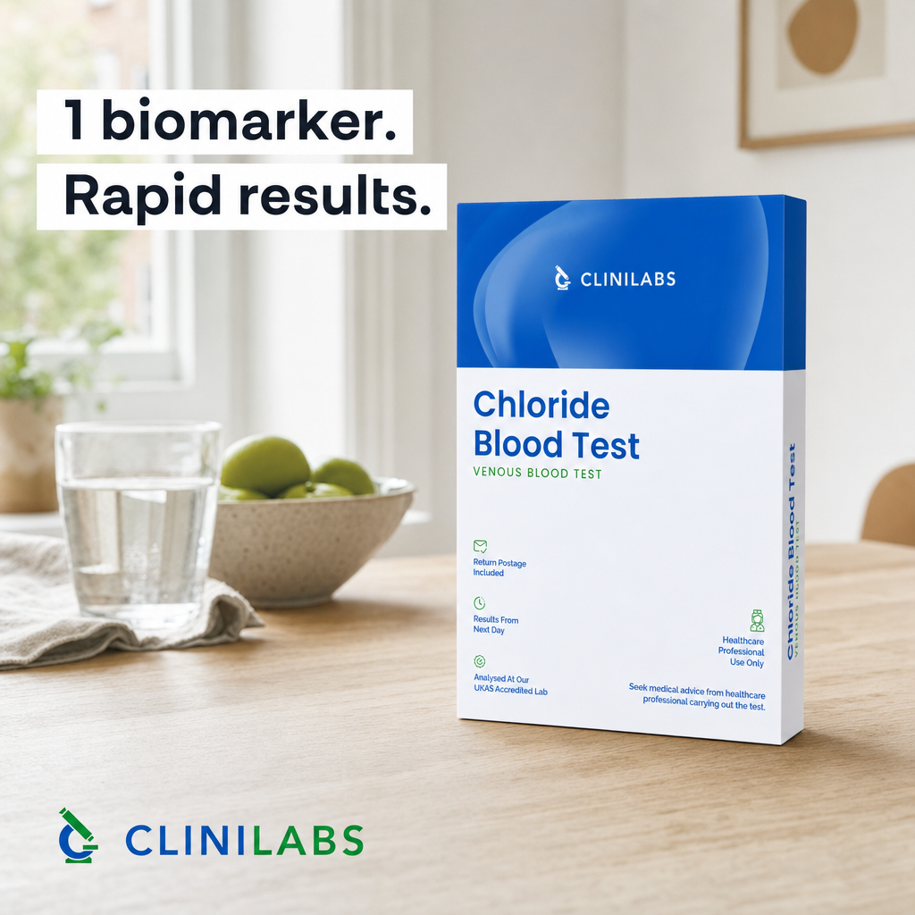 Chloride Blood Test kit on a kitchen table