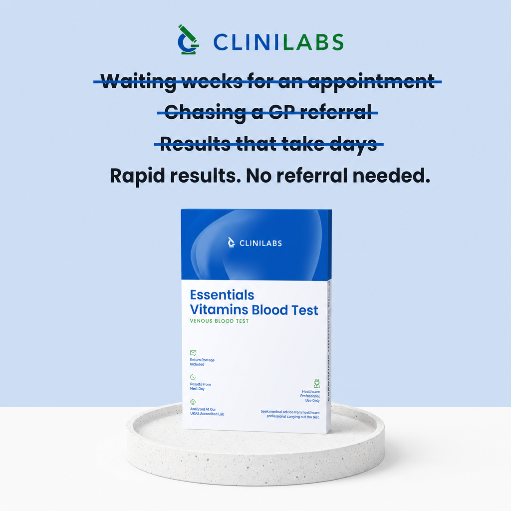 Rapid results, no referral needed – Essentials Vitamins Blood Test