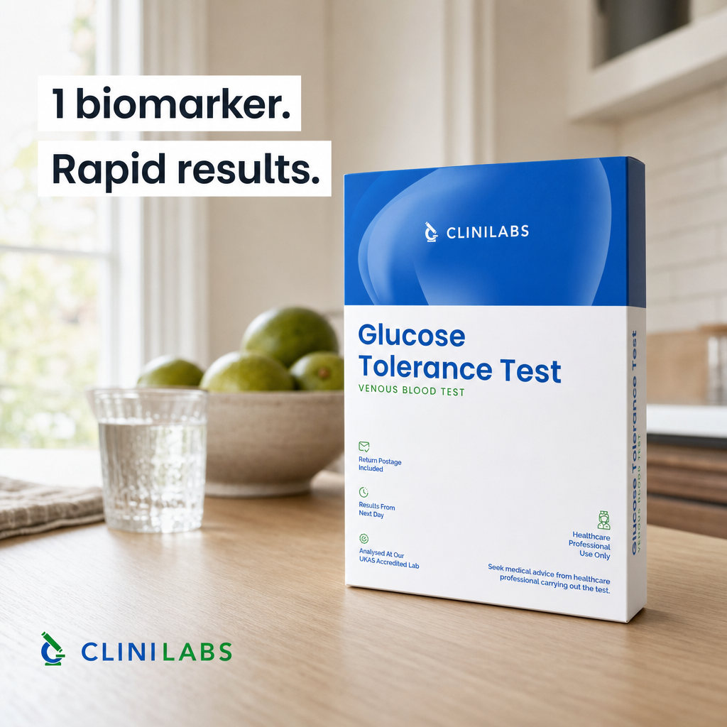 Glucose Tolerance Test kit on a kitchen table