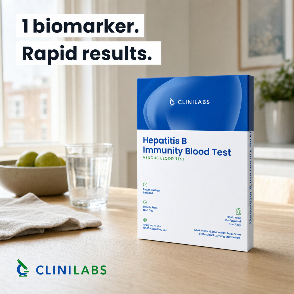 Hepatitis B Immunity Blood Test kit on a kitchen table