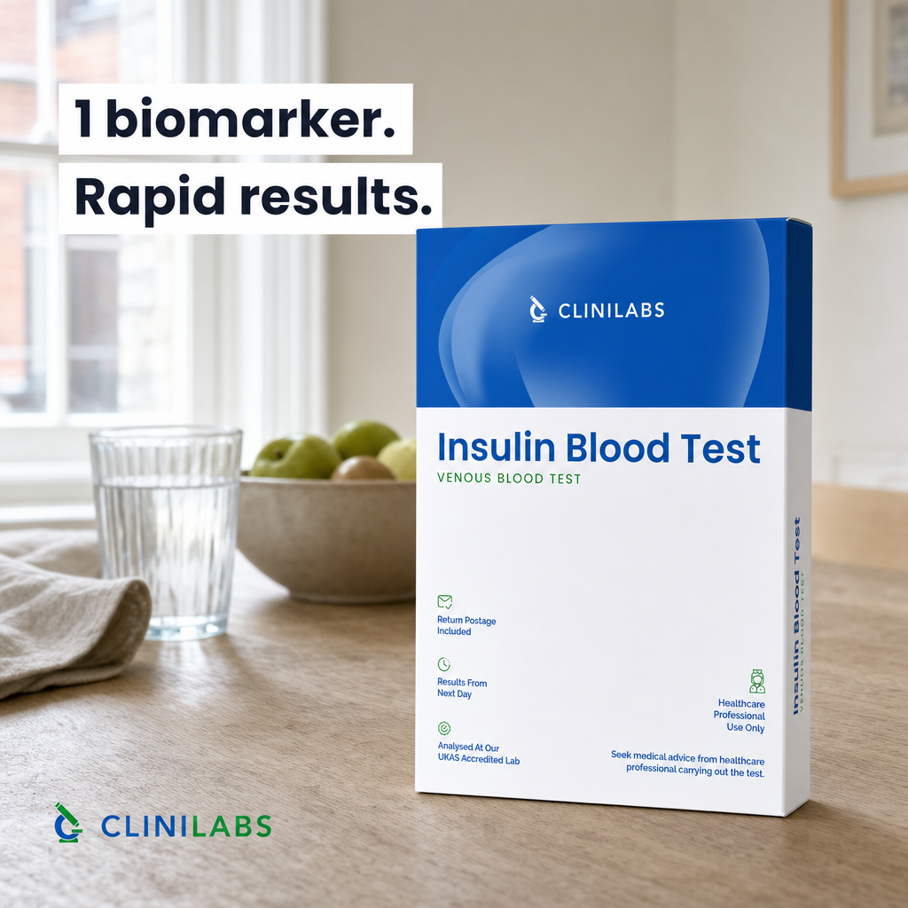 Insulin Blood Test kit on a kitchen table