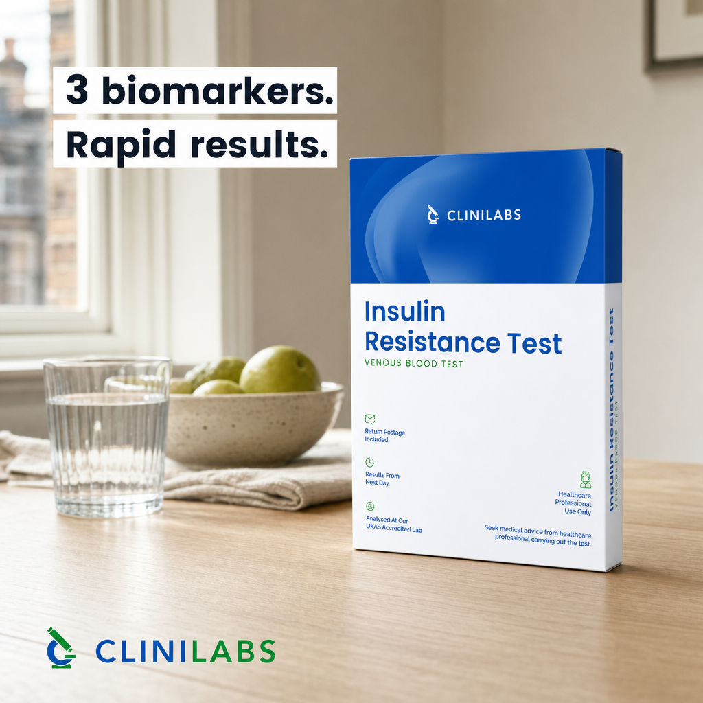 Insulin Resistance Test kit on a kitchen table