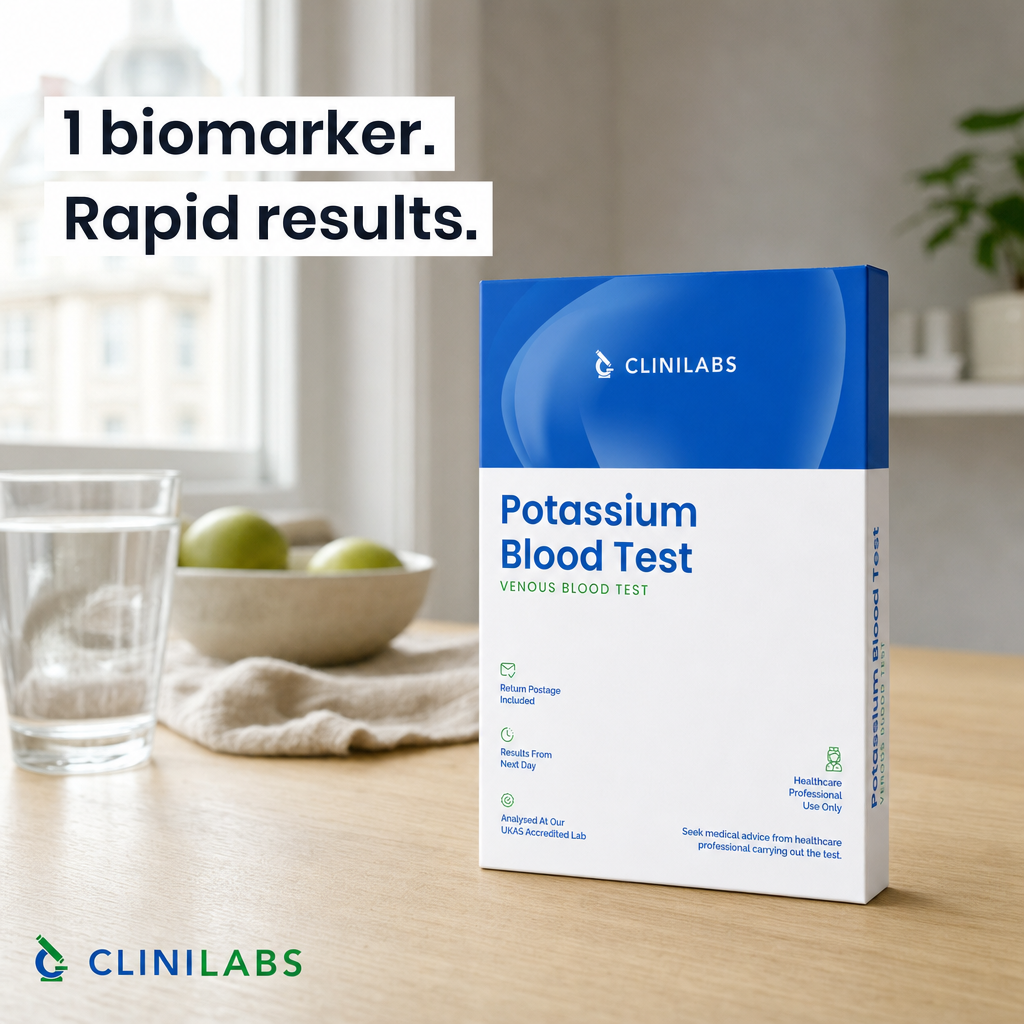 Potassium Blood Test kit on a kitchen table