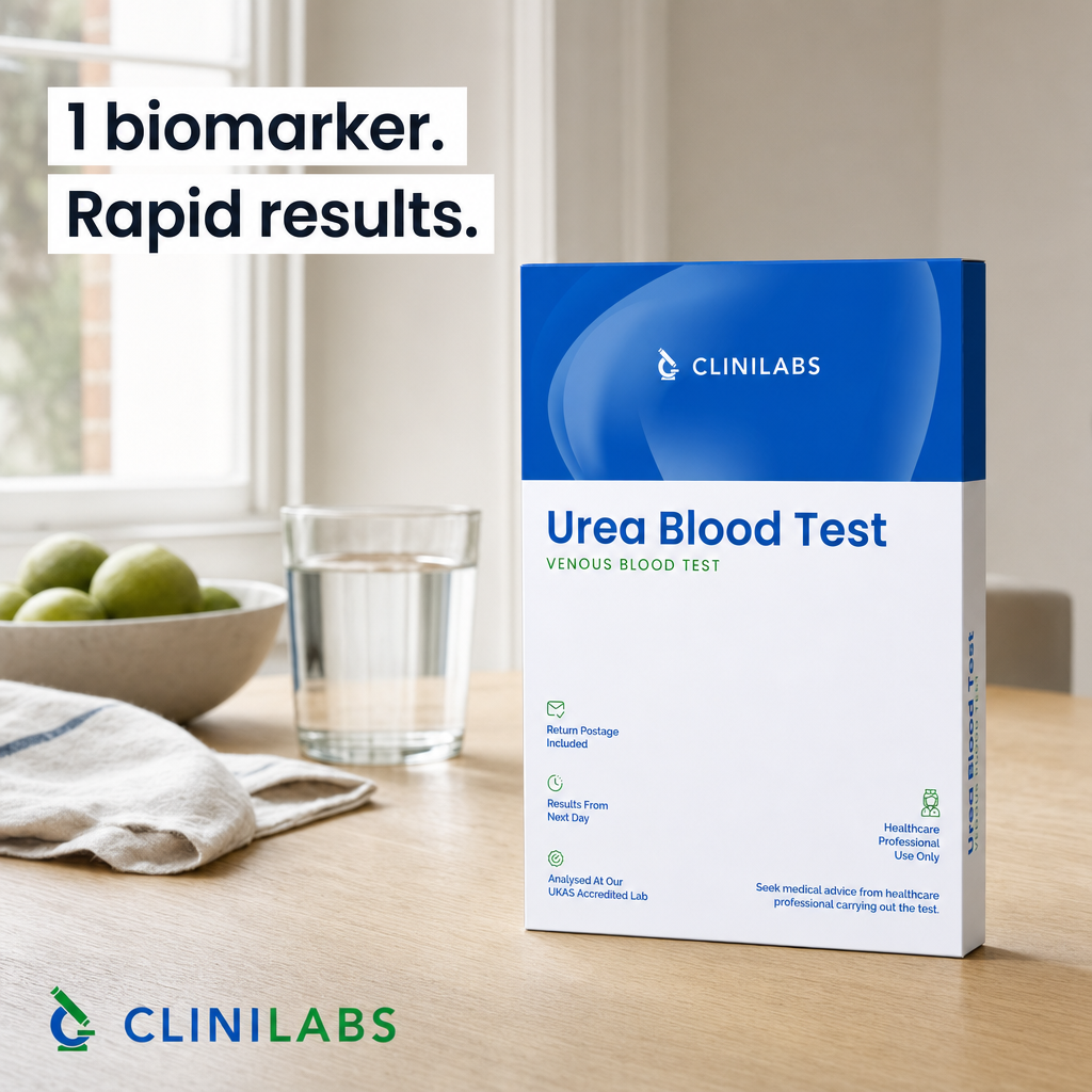 Urea Blood Test kit on a kitchen table