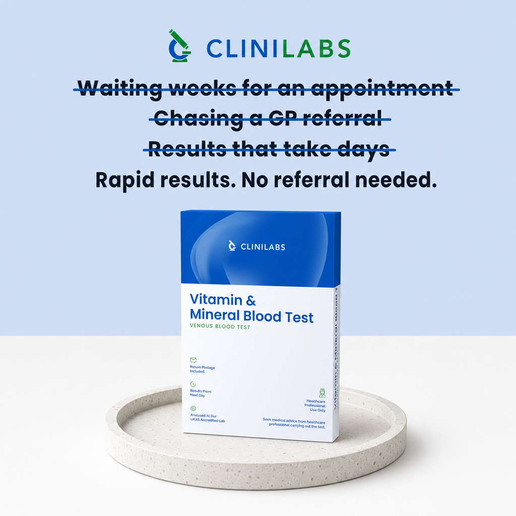 Rapid results, no referral needed – Vitamin & Mineral Blood Test