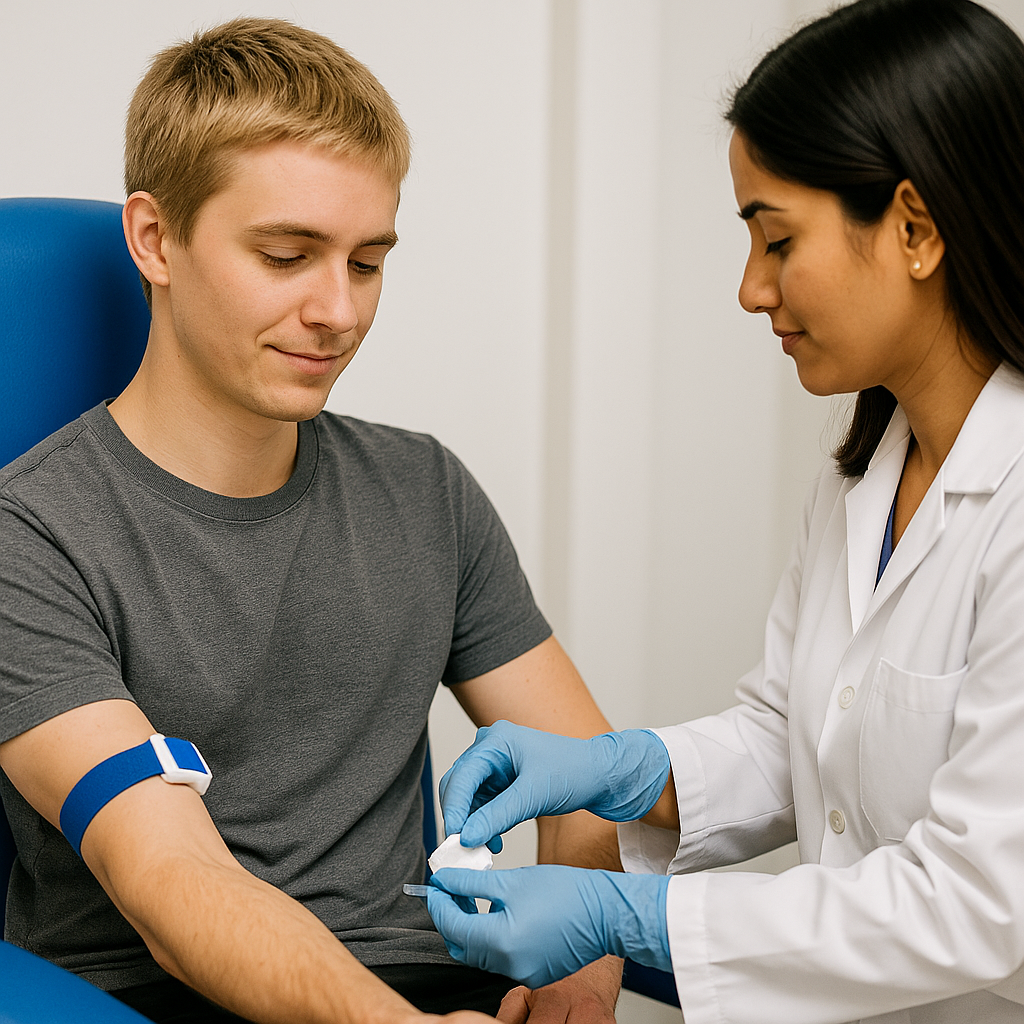 clinic, blood draw, phlebotomy, sexual health, male, hormones, 